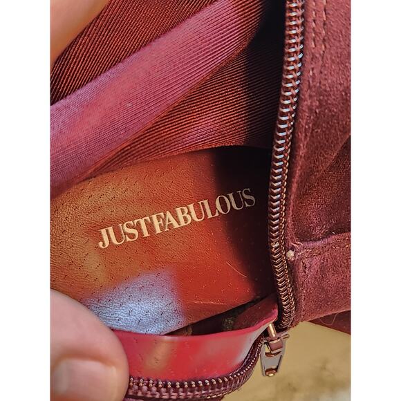 Just Fabulous Adina Women's Burgundy Over The Knee Heeled Boot Size‎ 6.5 - Picture 8 of 10